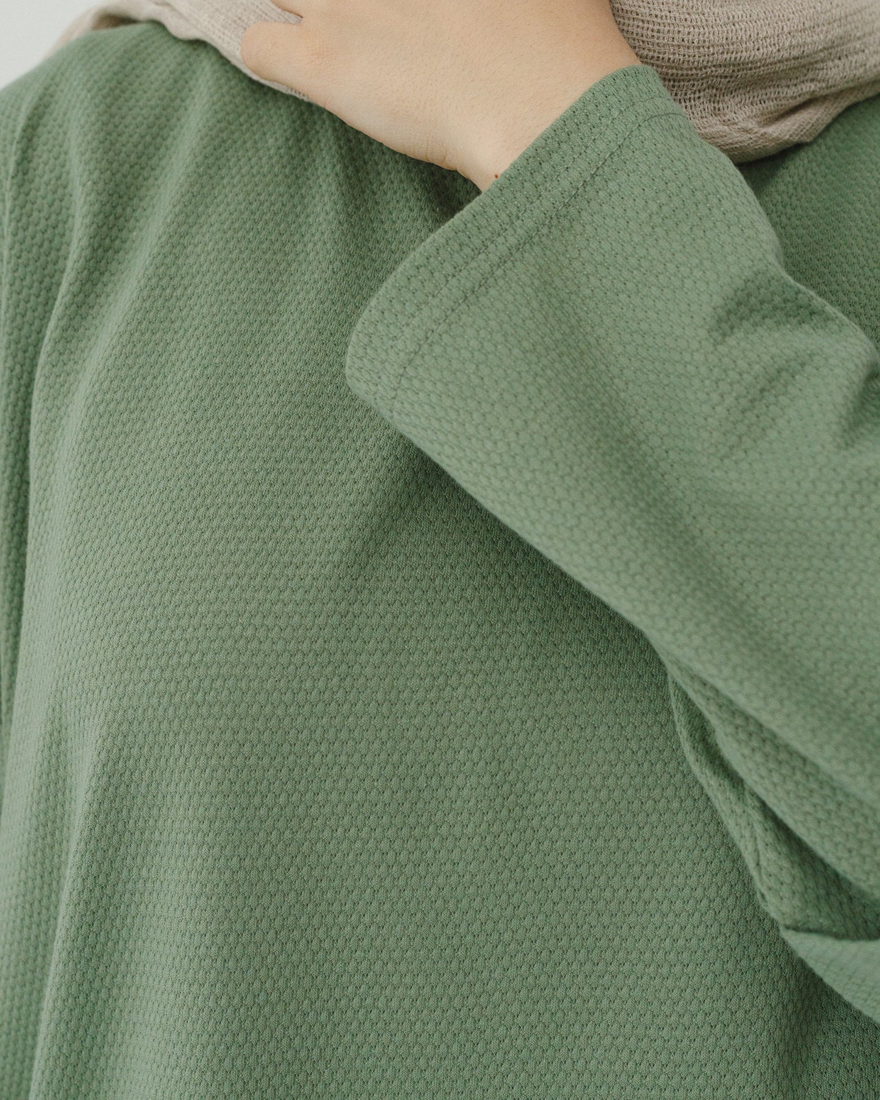 Dotted olive top with slits