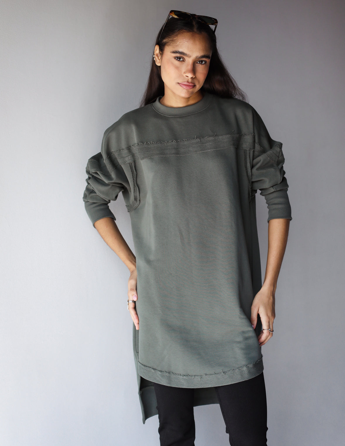 Girly girl sweatshirt in olive