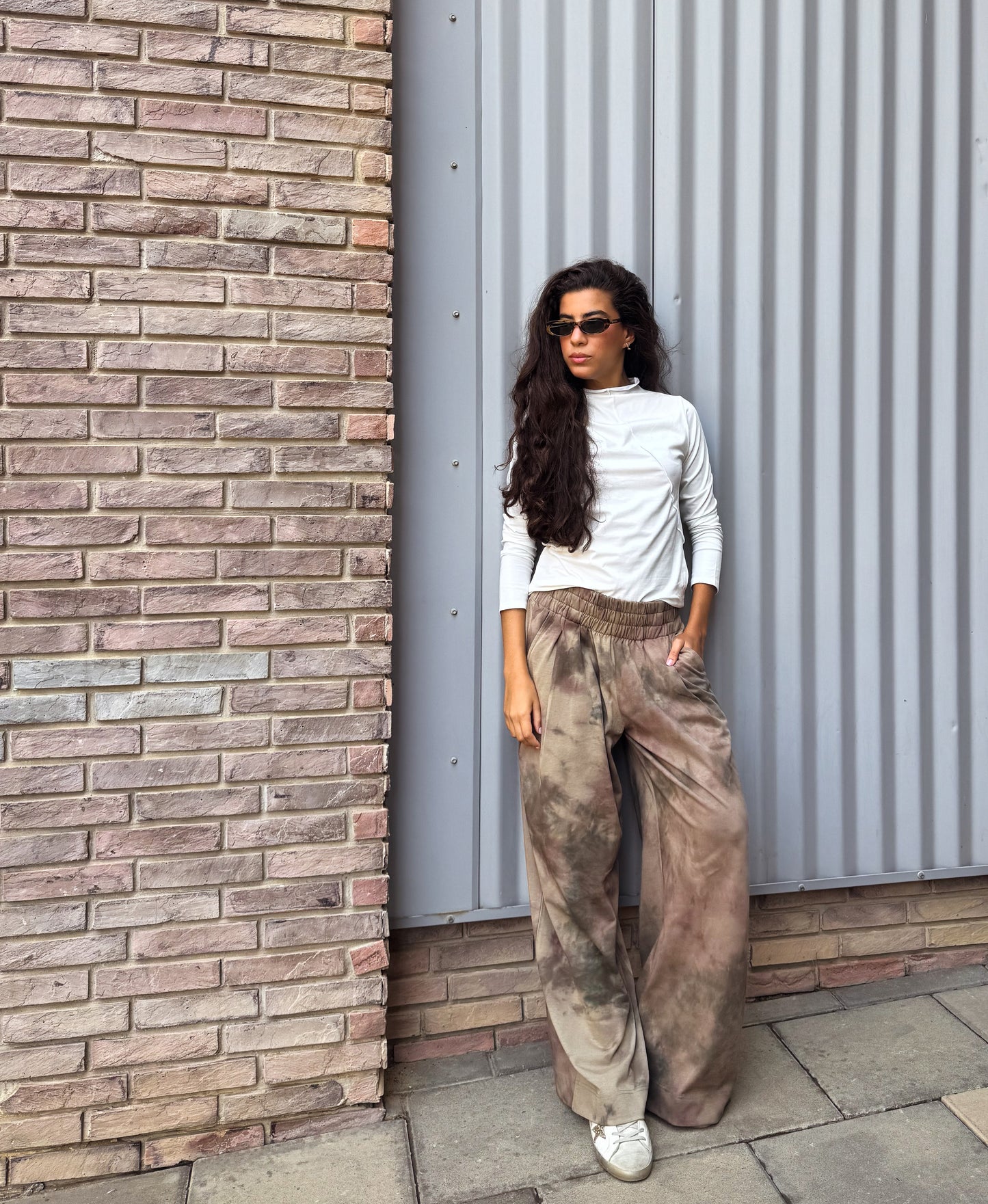 Tie dye sweatpants in brown