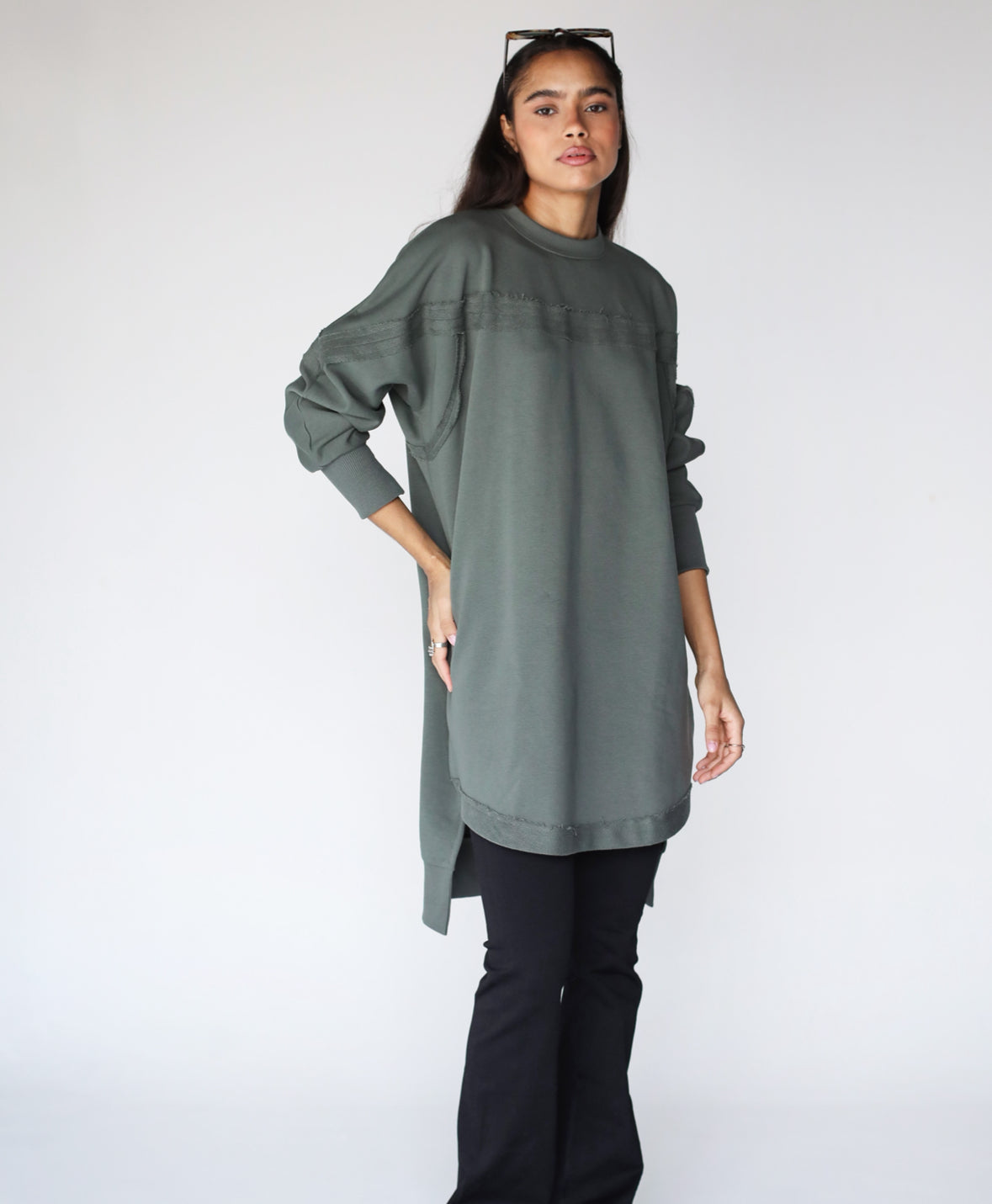 Girly girl sweatshirt in olive
