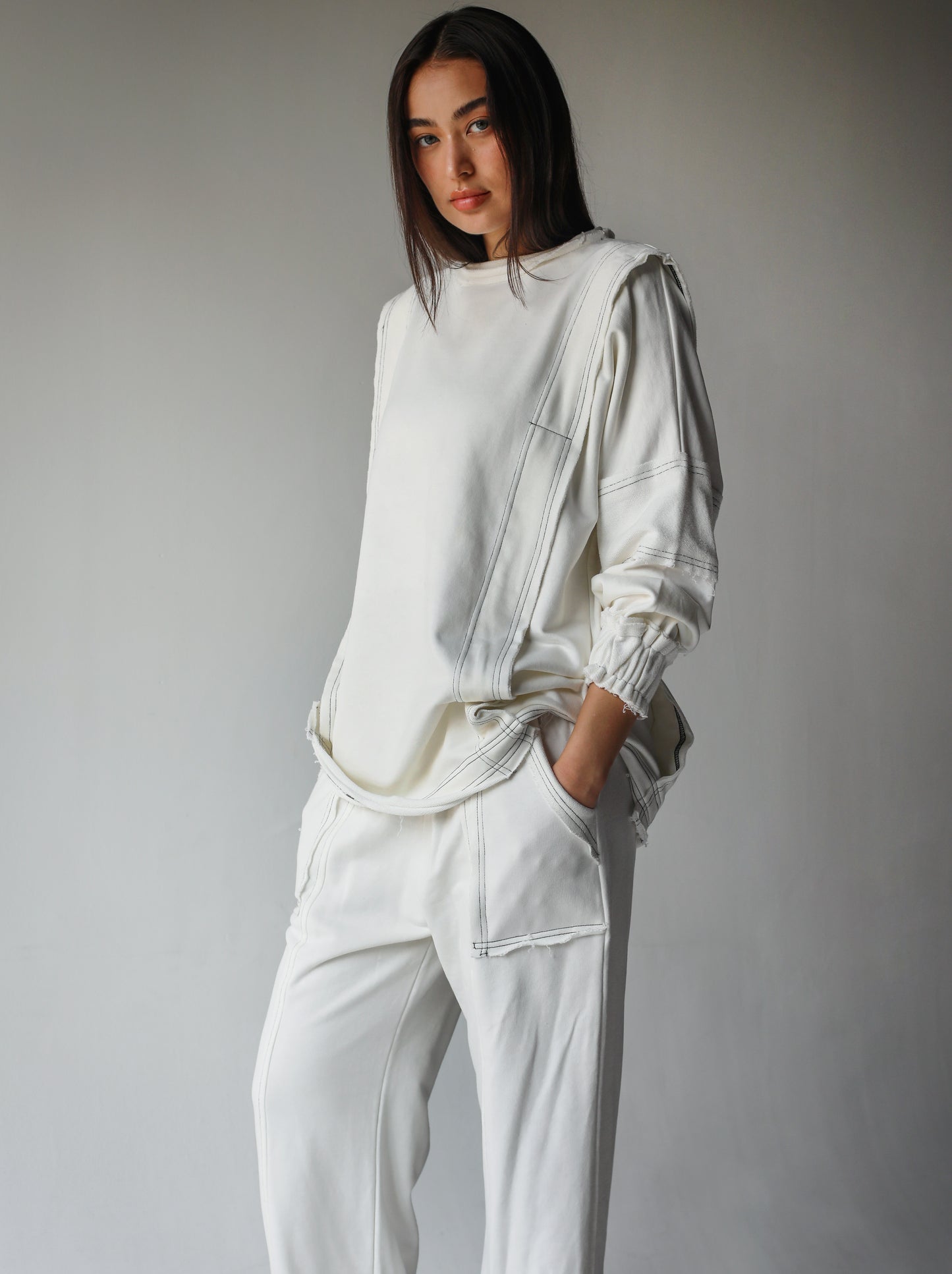 Heart you white stitched set