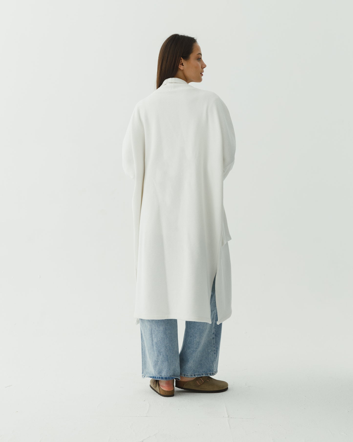 Longline cardigan in off white