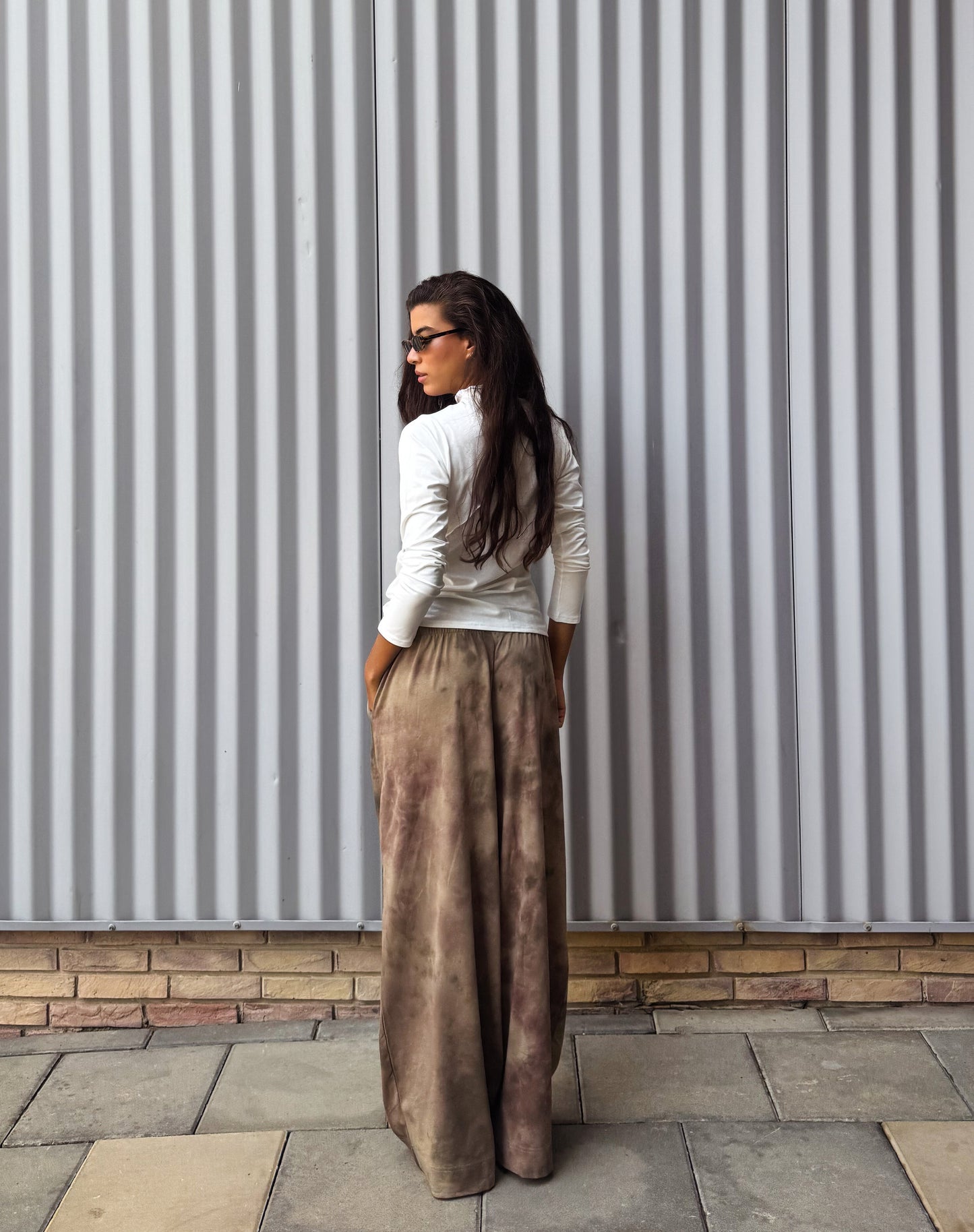 Tie dye sweatpants in brown