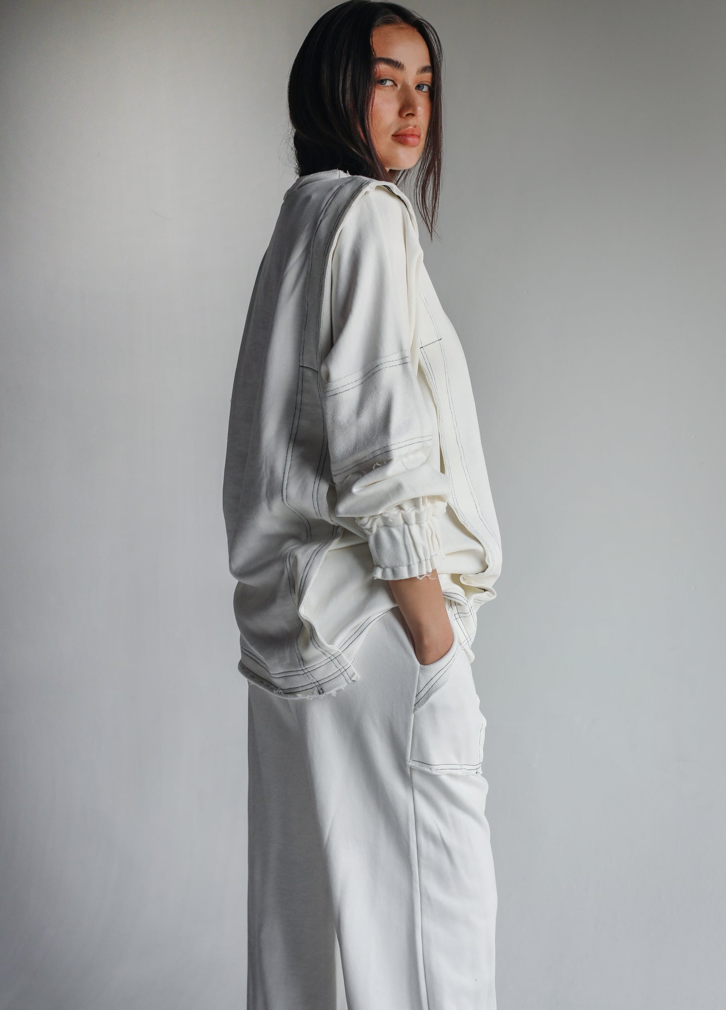 Heart you white stitched set