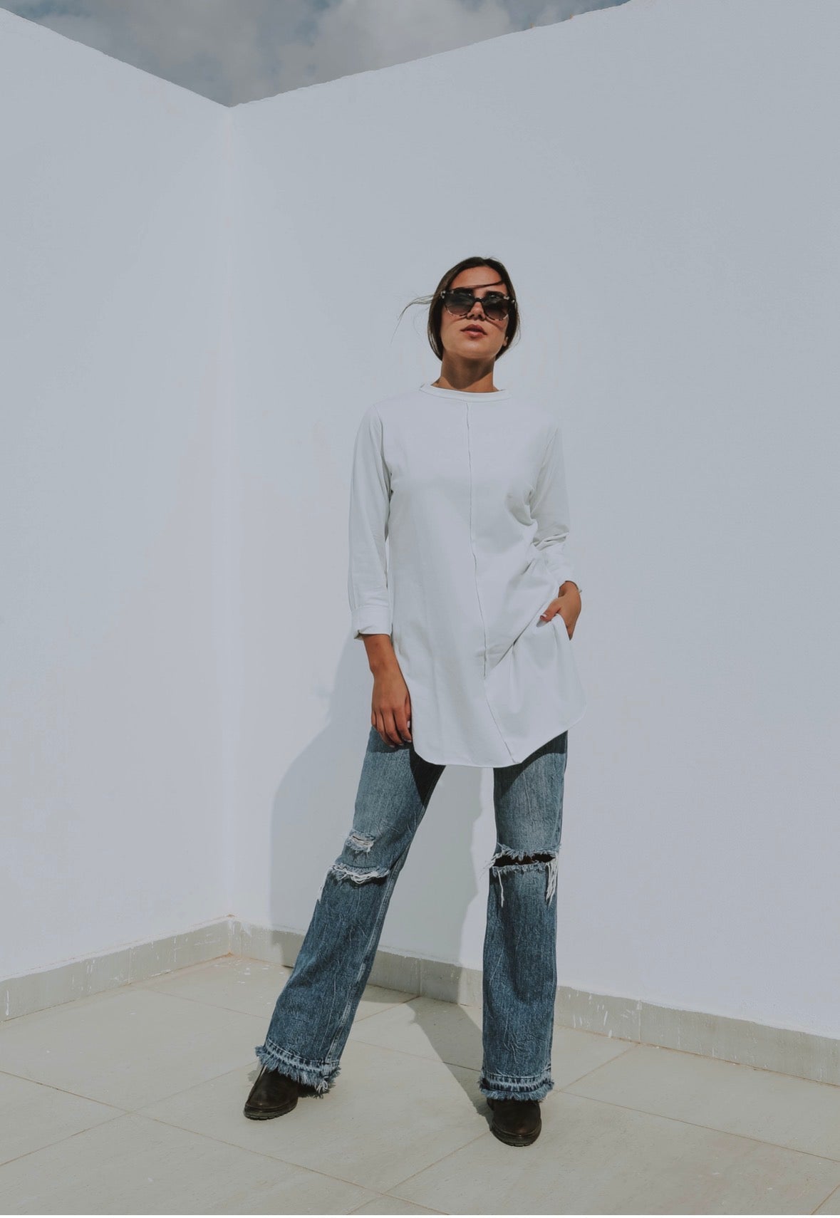 Long Sleeve Basic in White