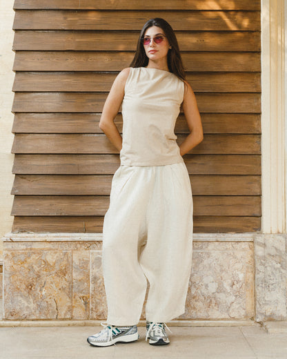 Linen balloon trousers