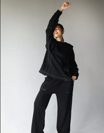 Heart you stitched set in black