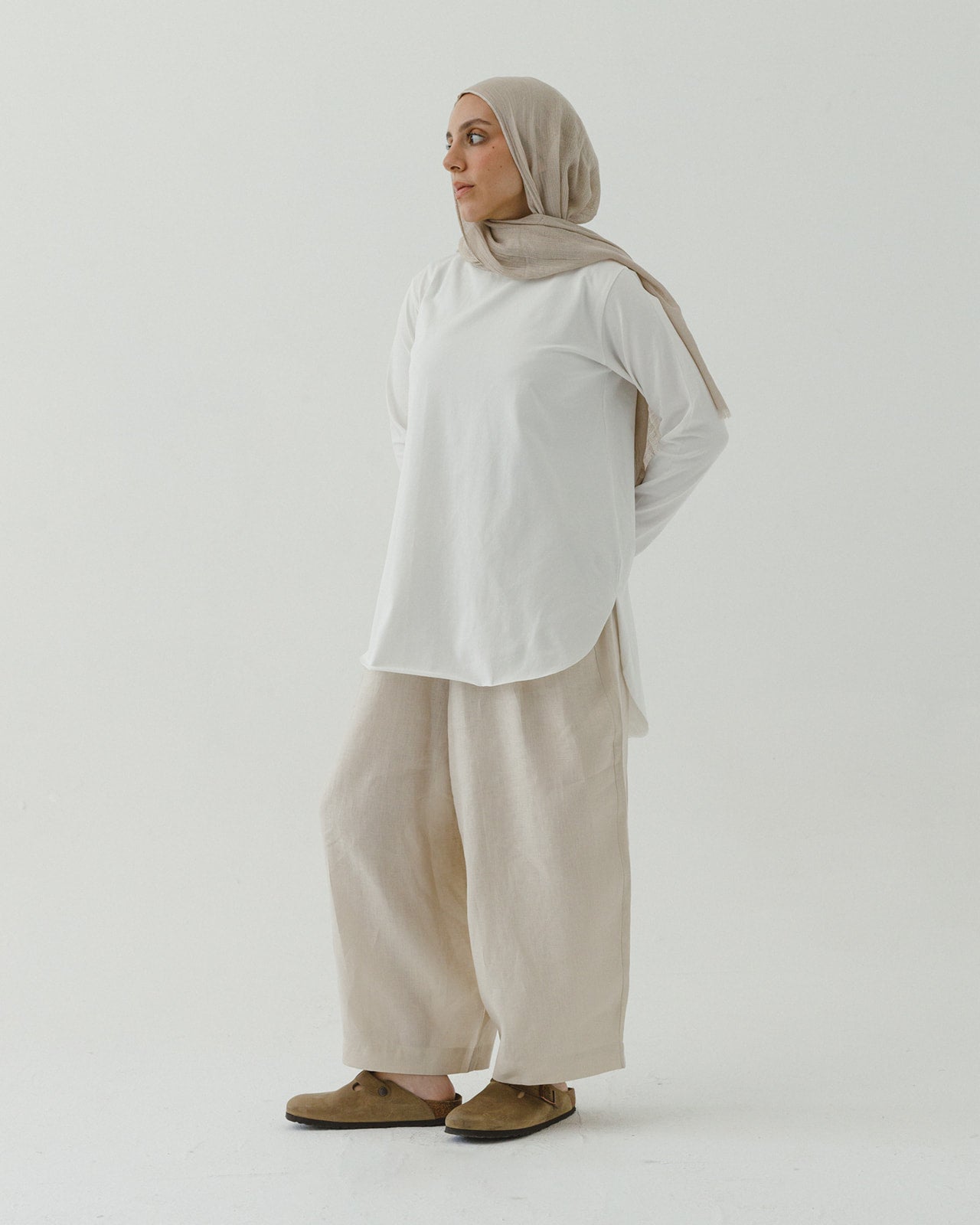Long sleeve basic no line in white