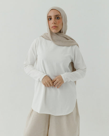 Long sleeve basic no line in white