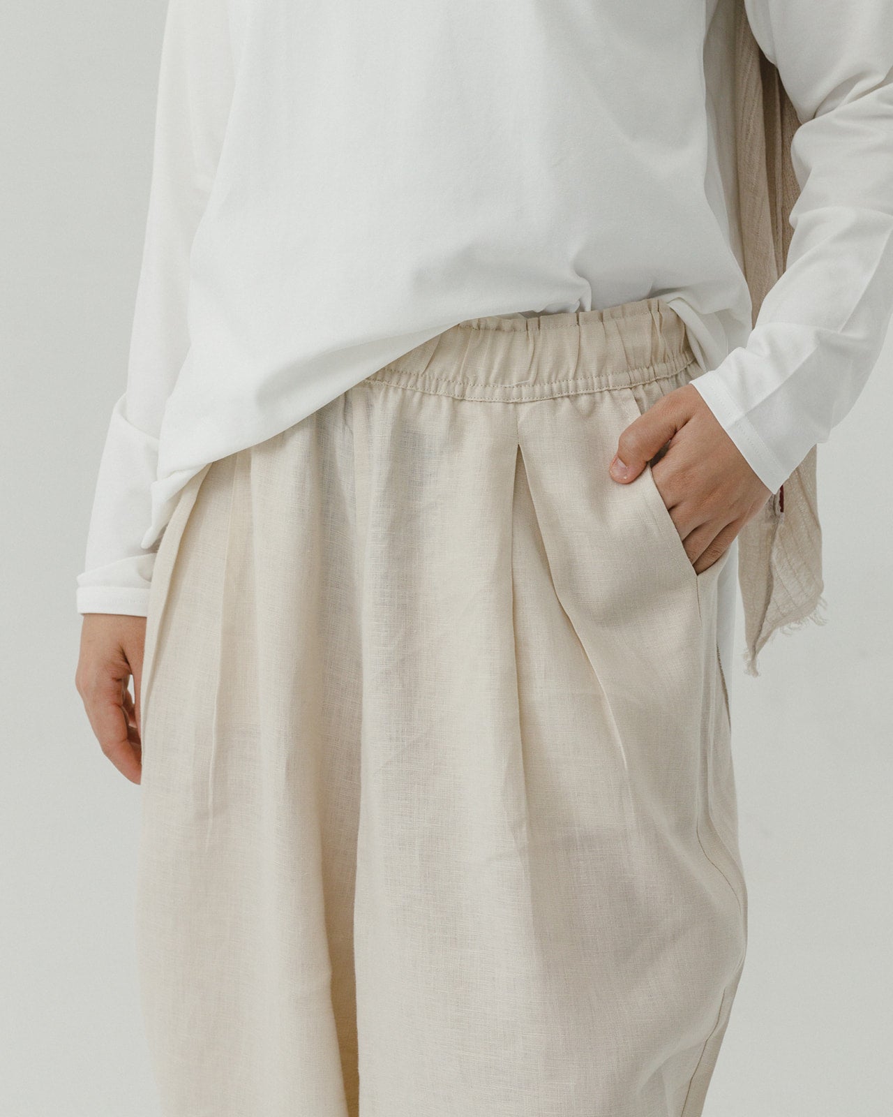 Linen balloon trousers