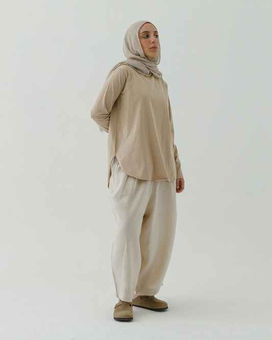Long sleeve basic no line in beige