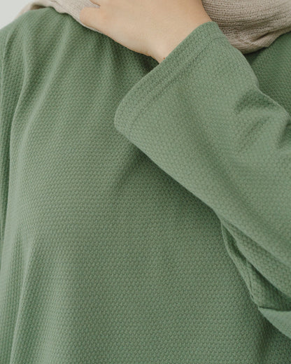 Dotted olive top with slits