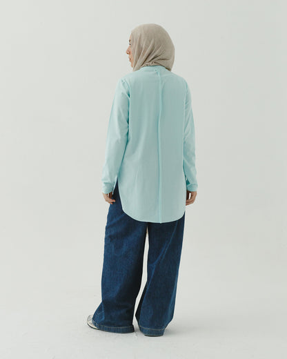 Long sleeve basic in aqua blue