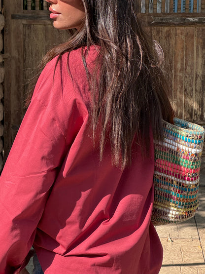 The Breeze top in brick red