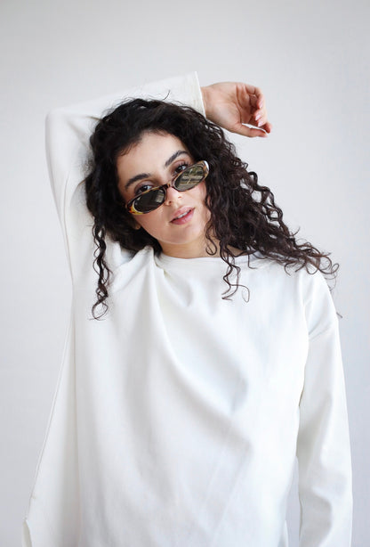 Ribbed basic in off whte