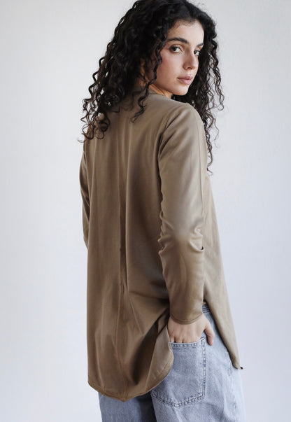 Long sleeve basics in green beige