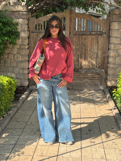 The Breeze top in brick red