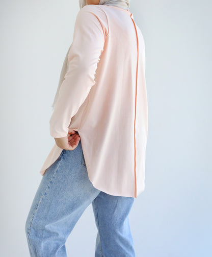 Long sleeve basic in light peach