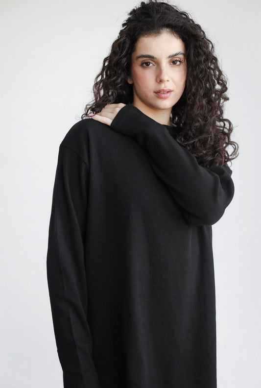 Ribbed basic in black