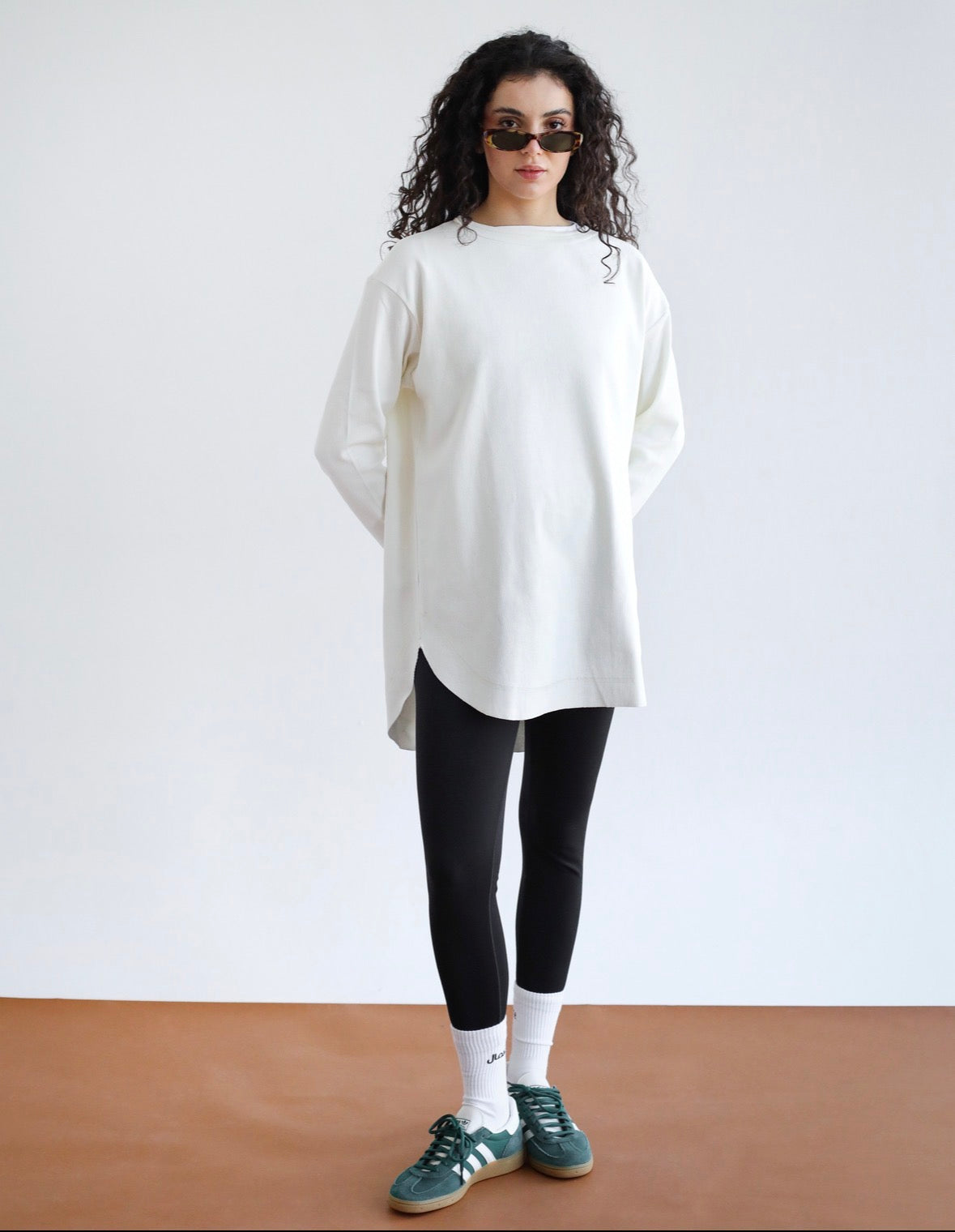 Ribbed basic in off whte