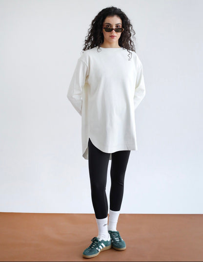 Ribbed basic in off whte