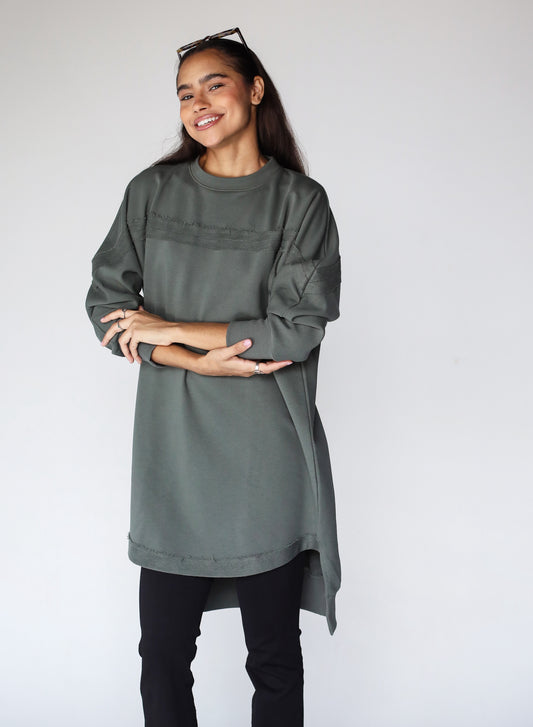 Girly girl sweatshirt in olive