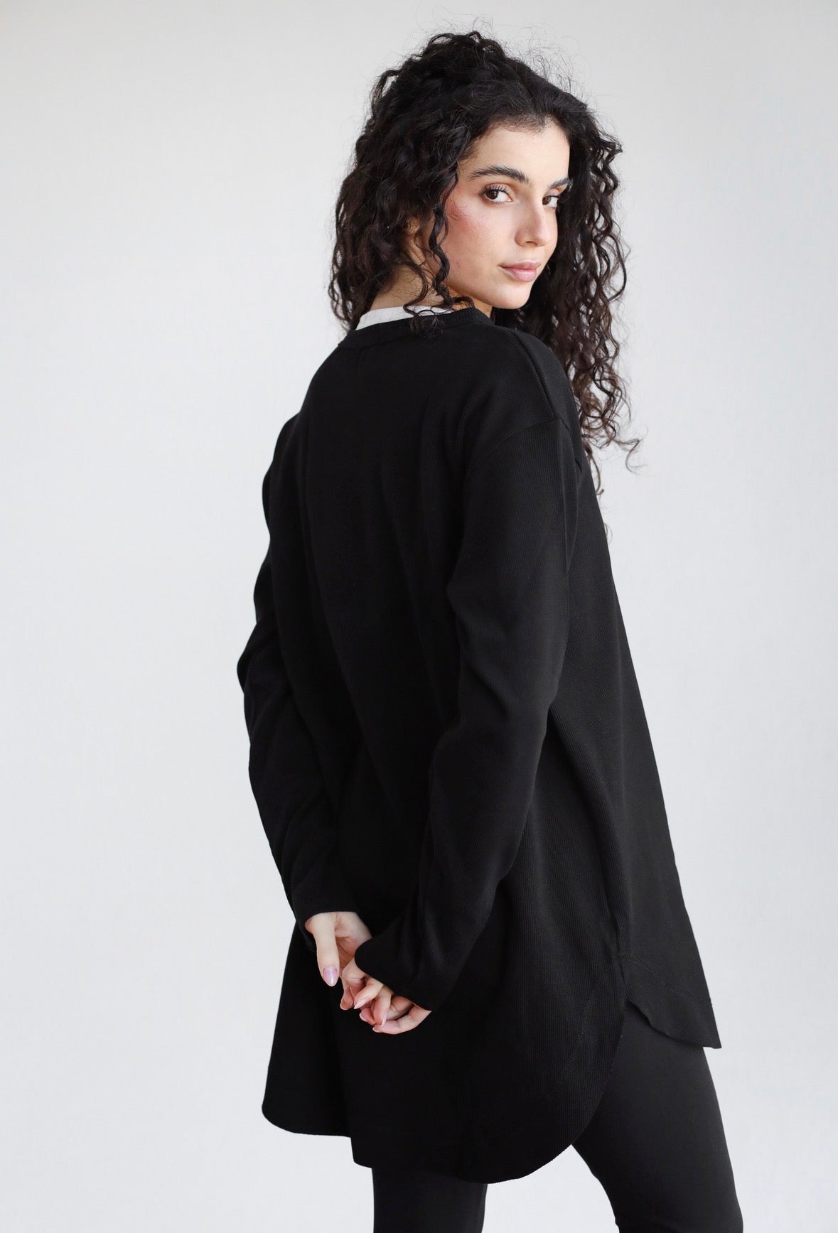 Ribbed basic in black