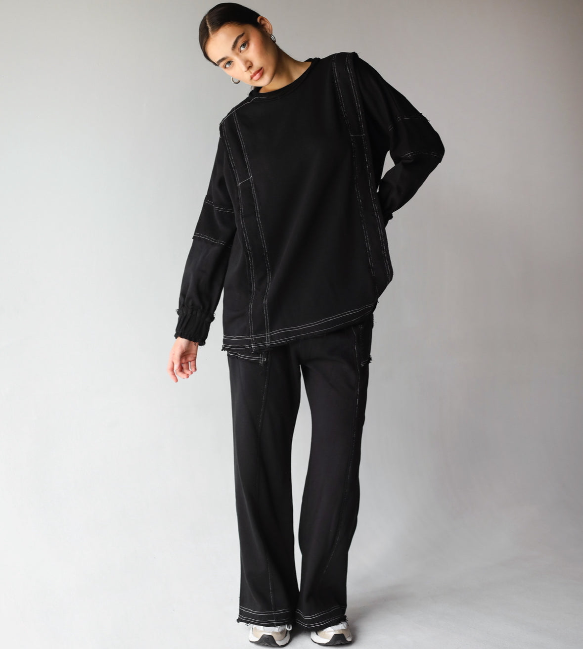 Heart you stitched set in black