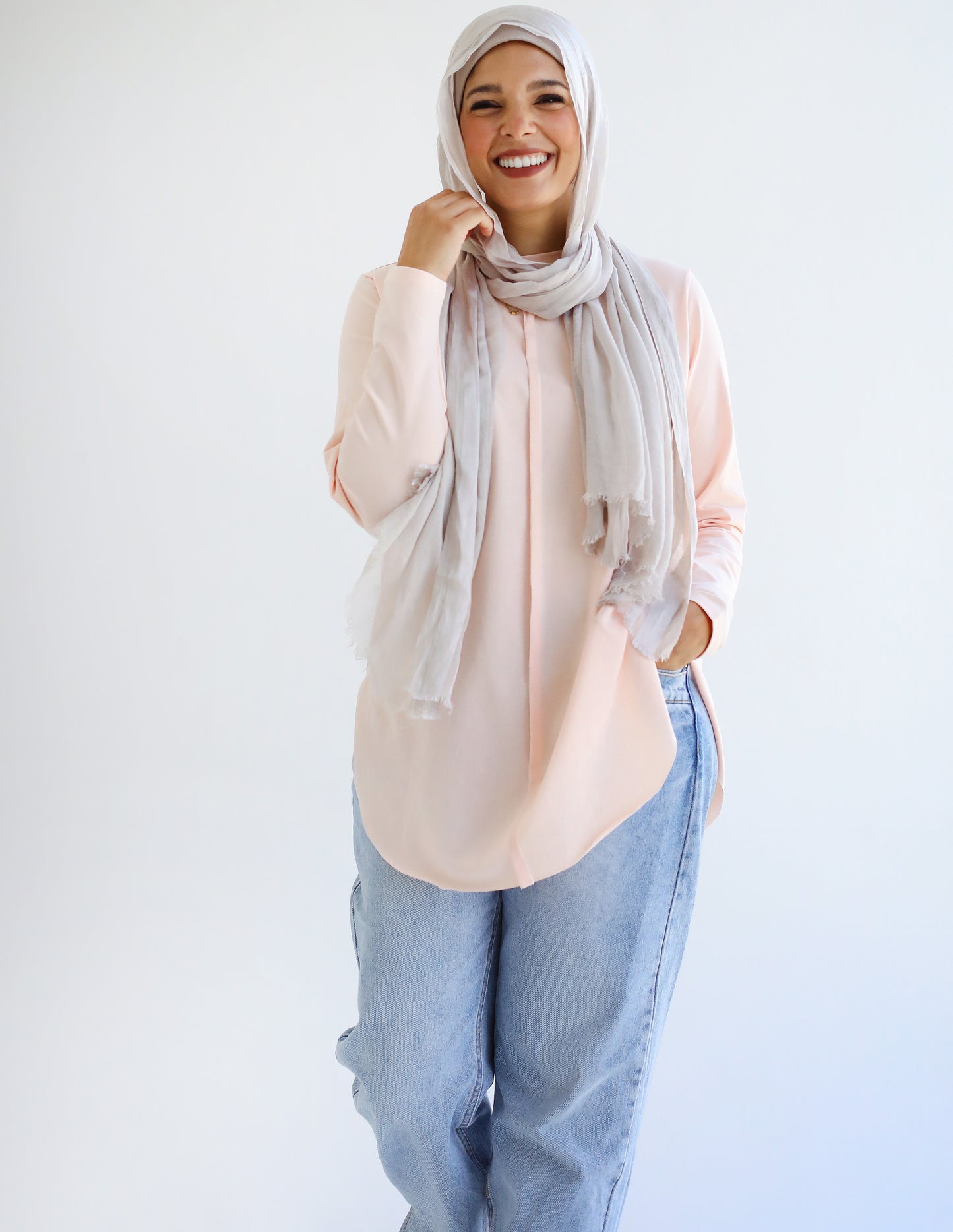 Long sleeve basic in light peach