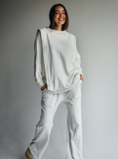 Heart you white stitched set