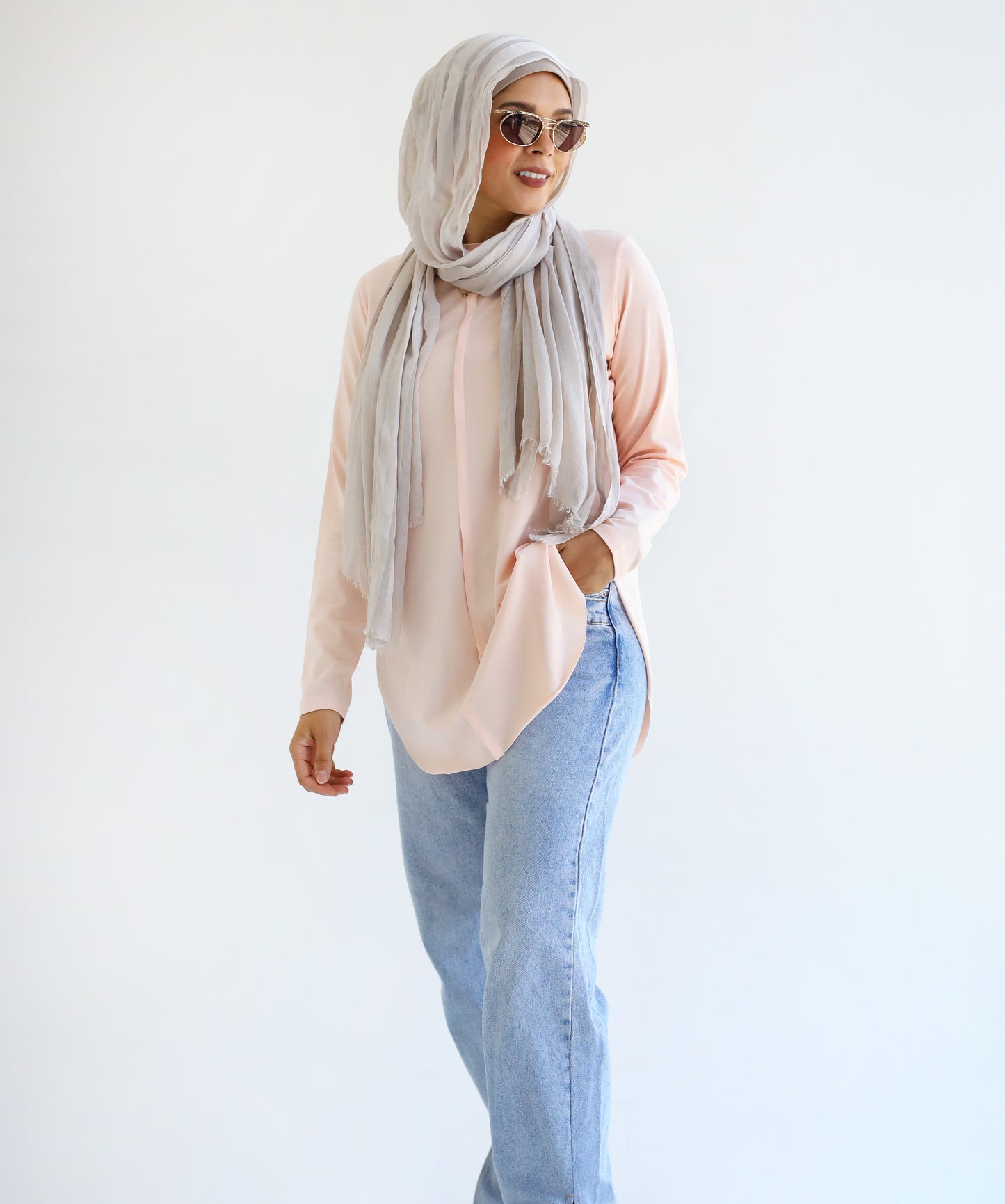 Long sleeve basic in light peach