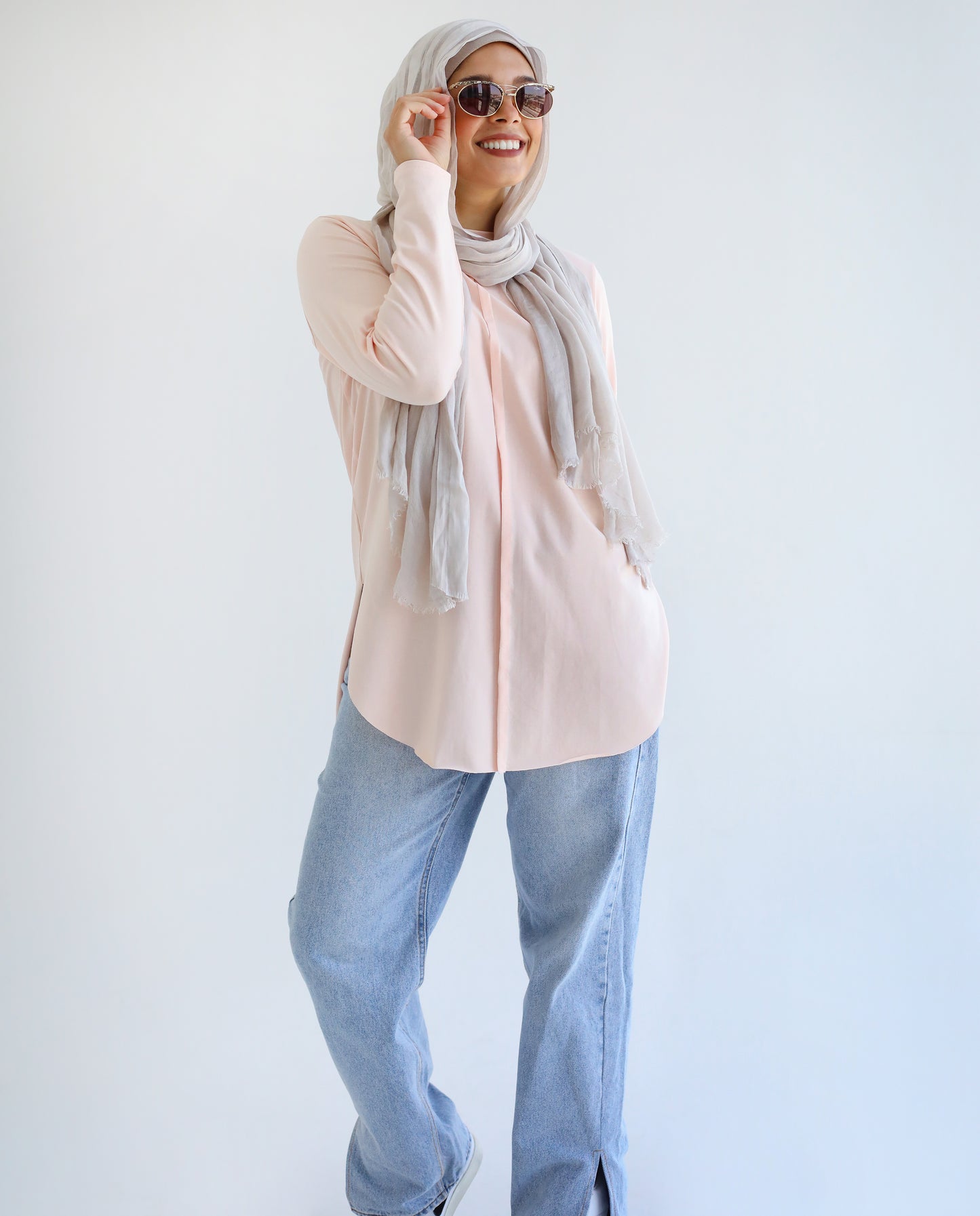 Long sleeve basic in light peach