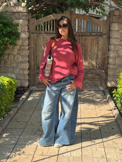 The Breeze top in brick red