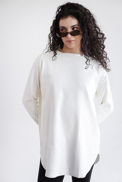 Ribbed basic in off whte