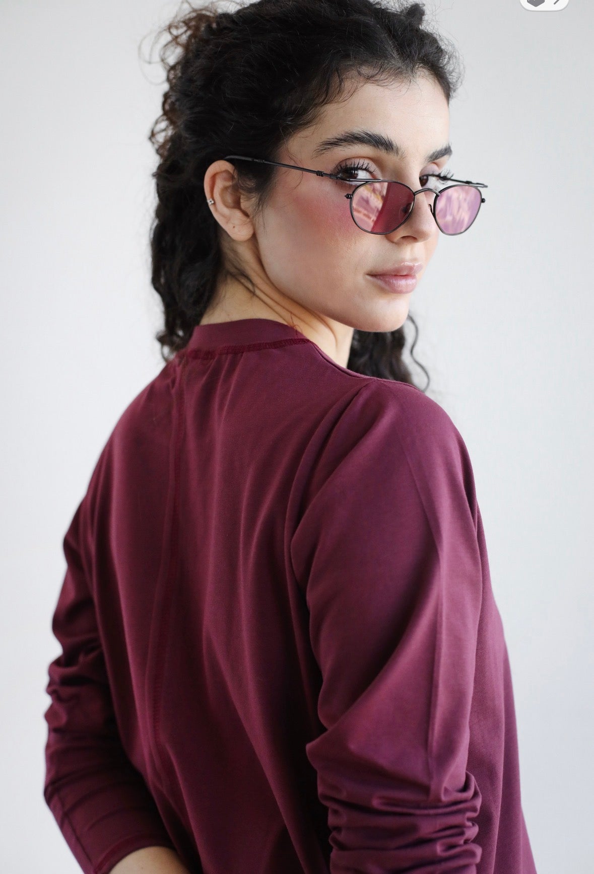 Long sleeve basic in burdundy