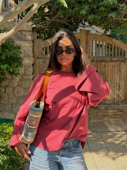 The Breeze top in brick red