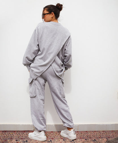 Cargo Pants Set in Grey