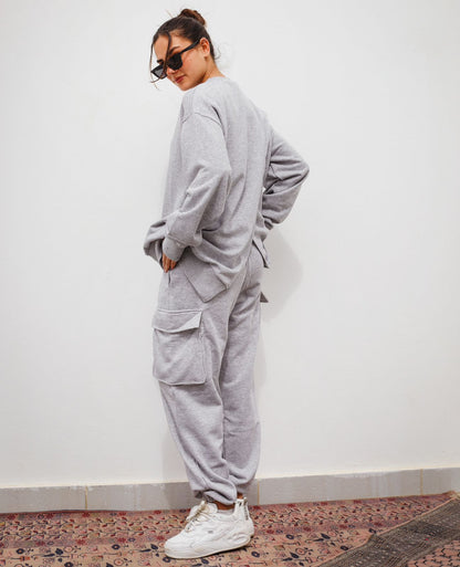 Cargo Pants Set in Grey