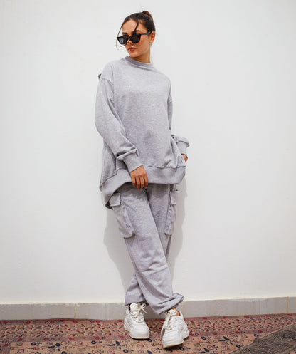 Cargo Pants Set in Grey