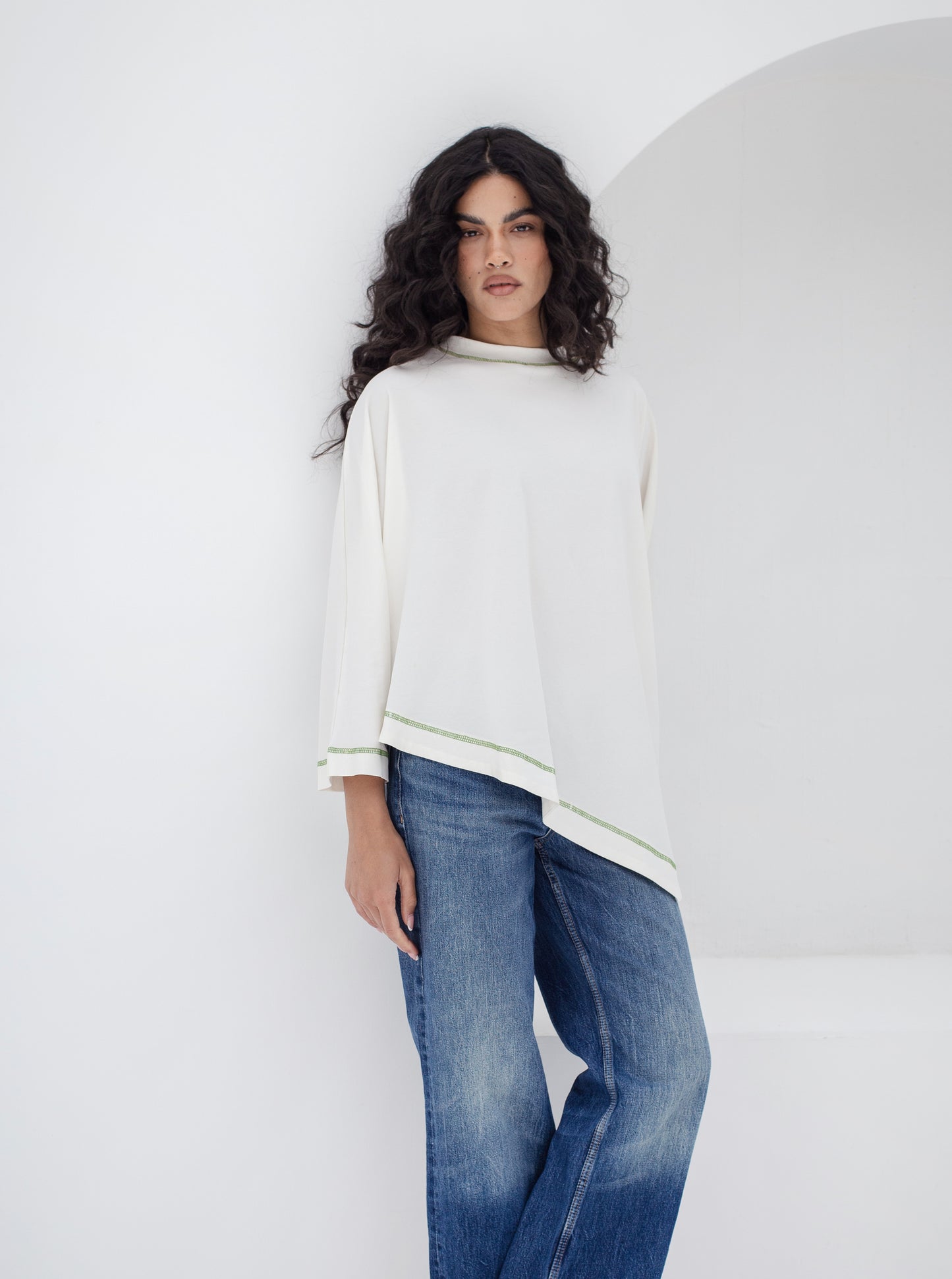 Muse Asymmetrical Top in Ivory