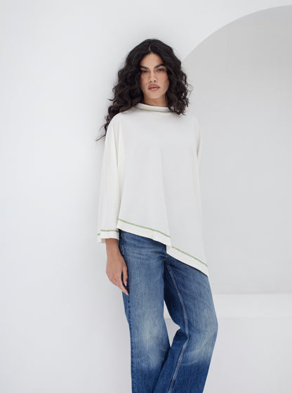 Muse Asymmetrical Top in Ivory