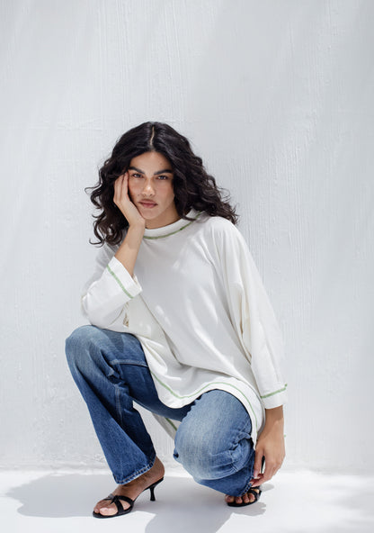 Muse Asymmetrical Top in Ivory