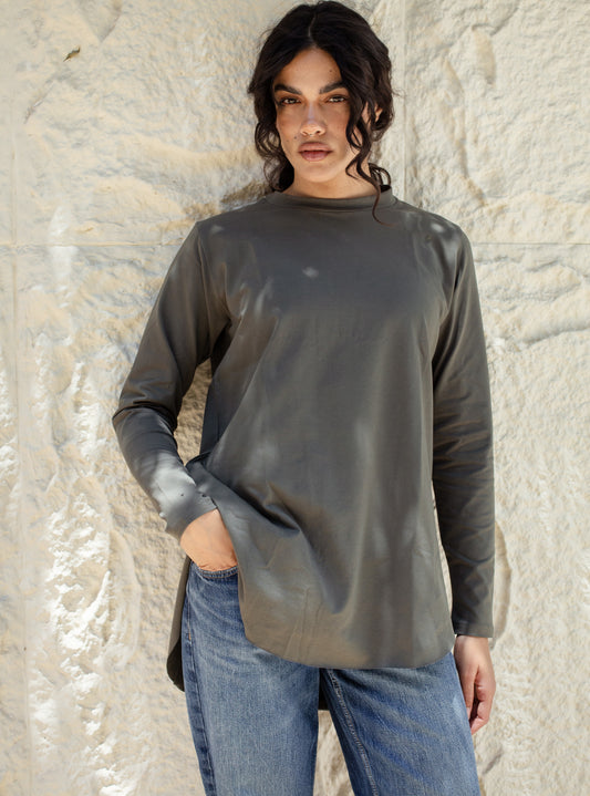 No line long sleeve basic in olive