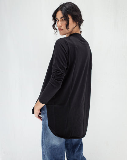 No line long sleeve basic in black