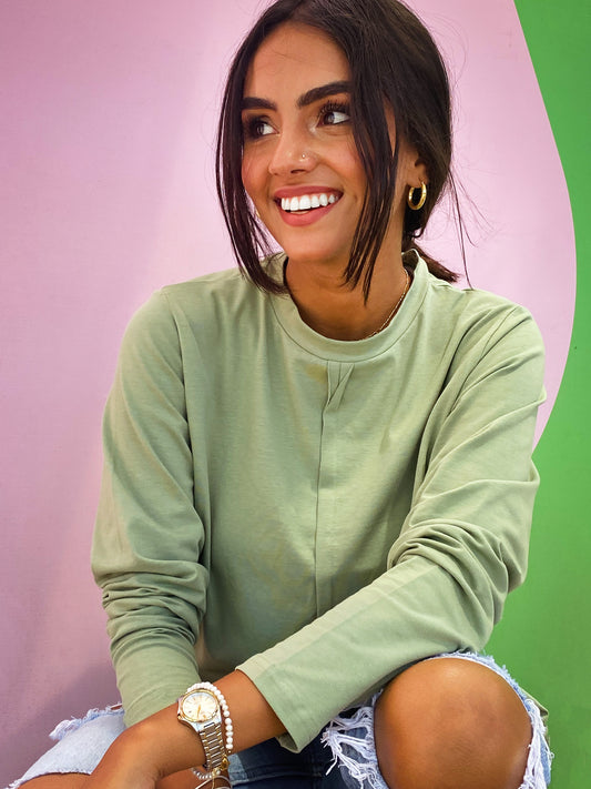 Long Sleeve Basic in Light Olive