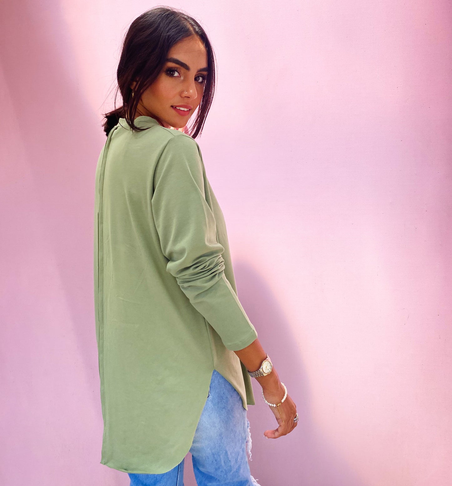 Long Sleeve Basic in Light Olive